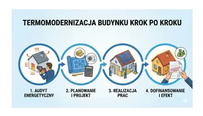 Termomodernizacja krok po kroku: audyt, projekt, realizacja prac i **dofinansowanie** do efektu.